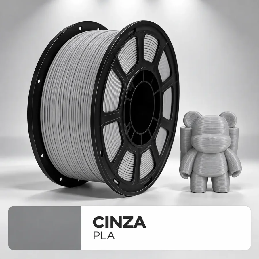 Carretel de Filamento PLA Gray 1kg na cor Gray
