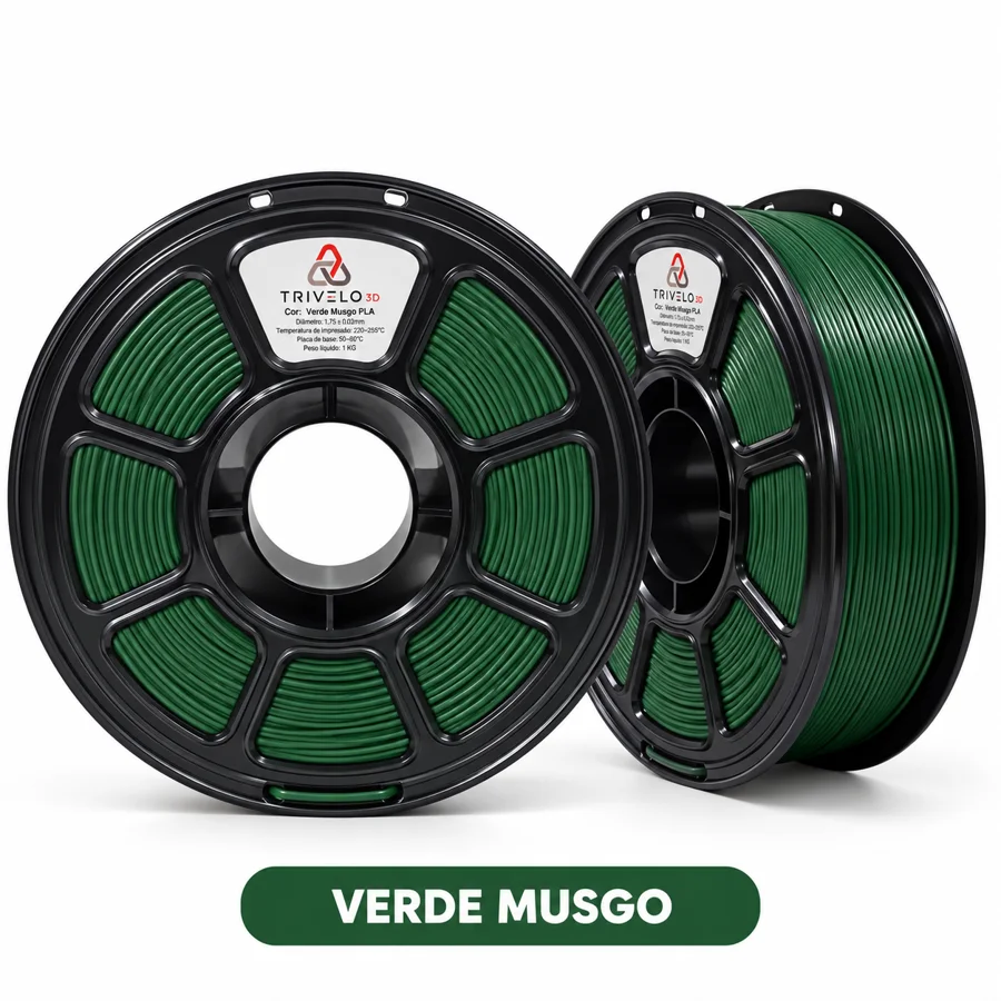 Carretel de Filamento PLA Forest Green 1kg na cor Forest Green