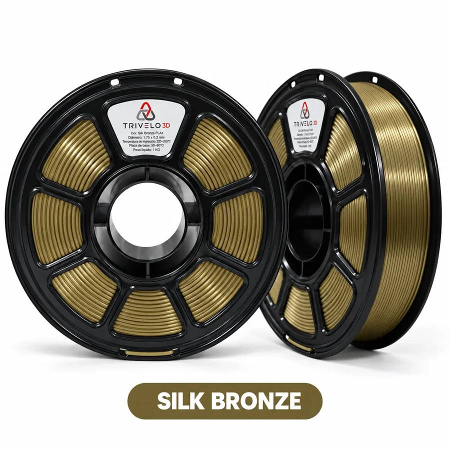 Carretel de Filamento PLA+ Silk Bronze 1kg na cor Silk Bronze