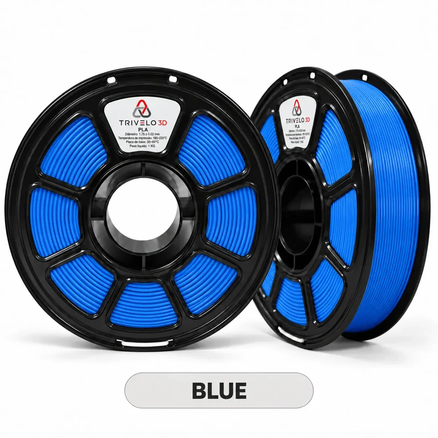 Carretel de Filamento PLA Blue 1kg na cor Blue