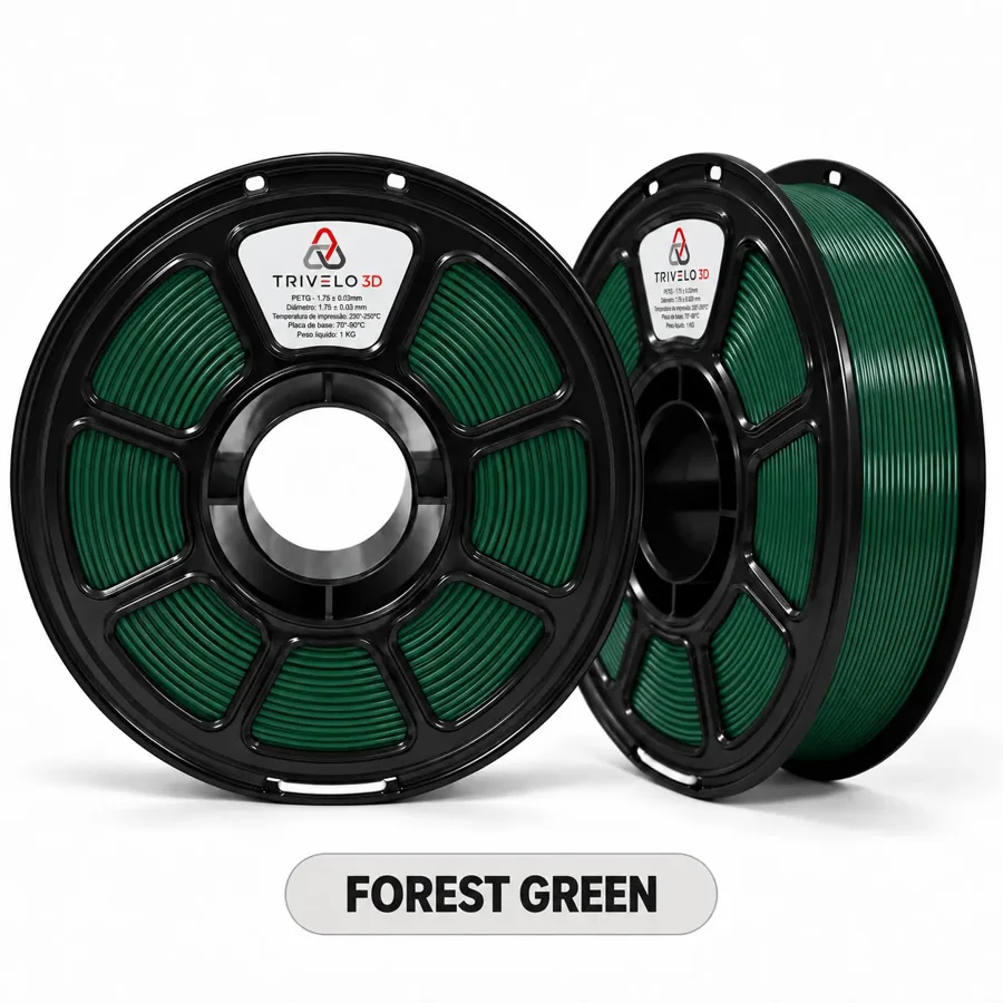 Carretel de Filamento PETG Forest Green 1kg na cor Forest Green