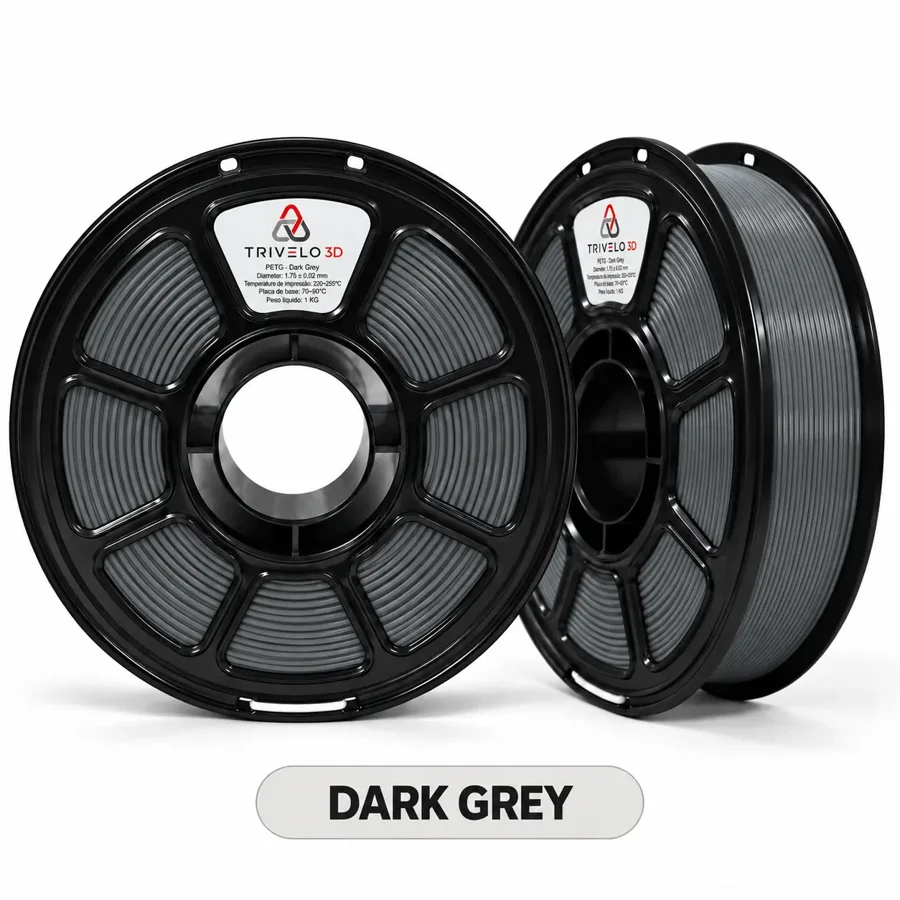 Carretel de Filamento PETG Dark Grey 1kg na cor Dark Grey