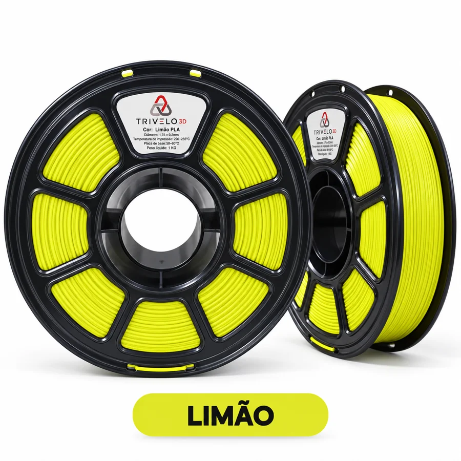 Carretel de Filamento PLA Lemon 1kg na cor Lemon
