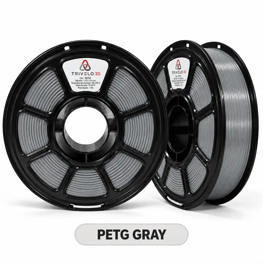 Carretel de Filamento PETG Gray 1kg na cor Gray