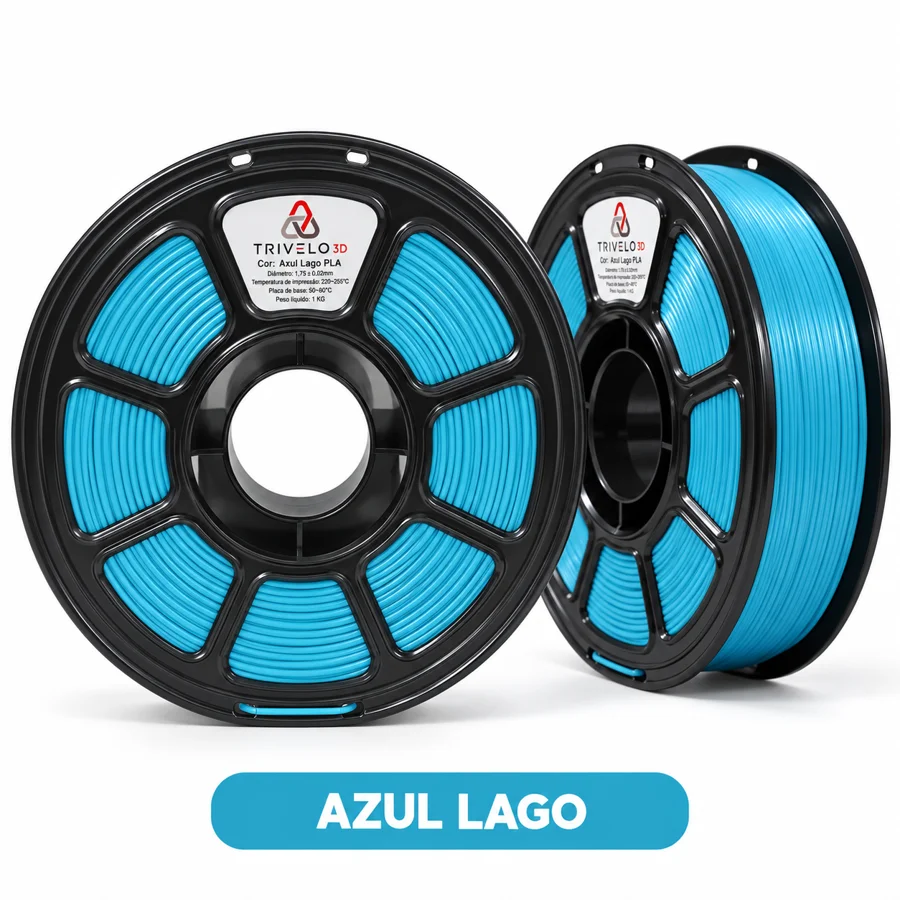 Carretel de Filamento PLA Lake Blue 1kg na cor Lake Blue