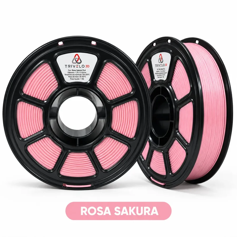 Carretel de Filamento PLA Sakura Pink 1kg na cor Sakura Pink