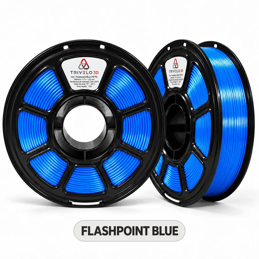Carretel de Filamento PETG Flashpoint Flashpoint Blue 1kg na cor Flashpoint Blue