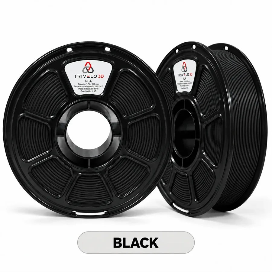Carretel de Filamento PLA Black 1kg na cor Black