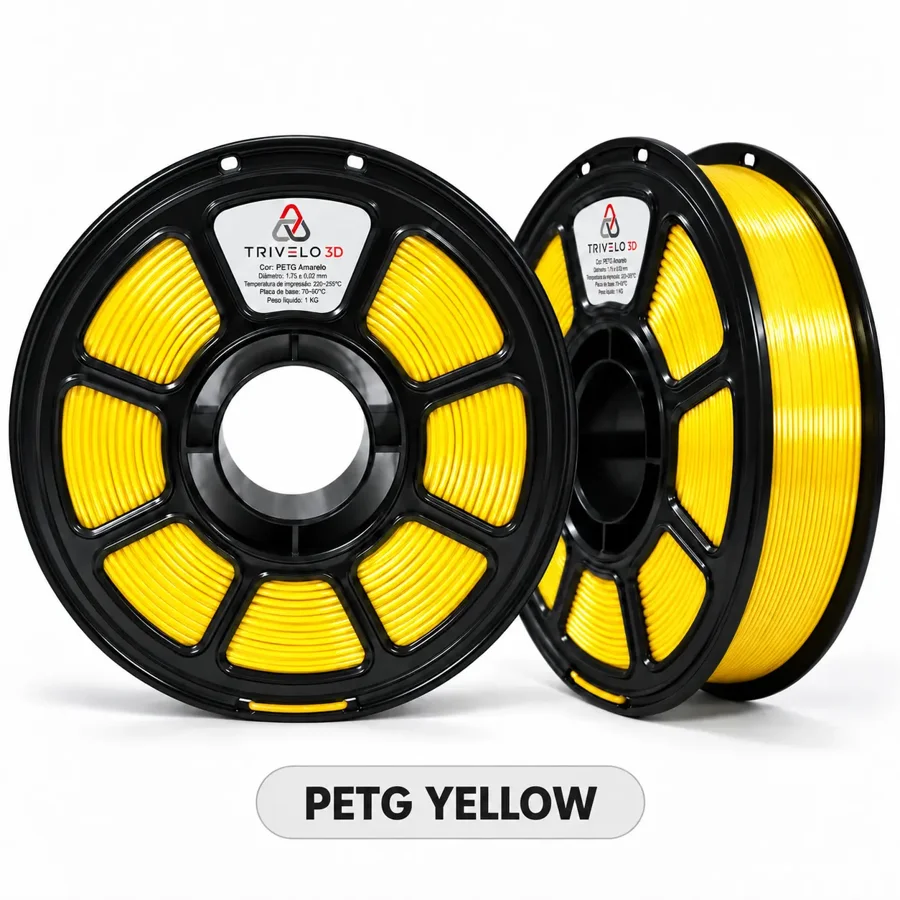Carretel de Filamento PETG Yellow 1kg na cor Yellow
